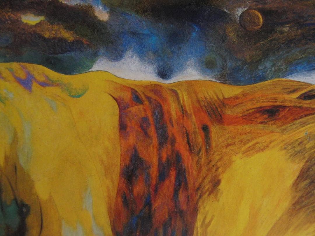 中村博、【地殻変動】、希少な額装用画集より、新品額装付、状態良好