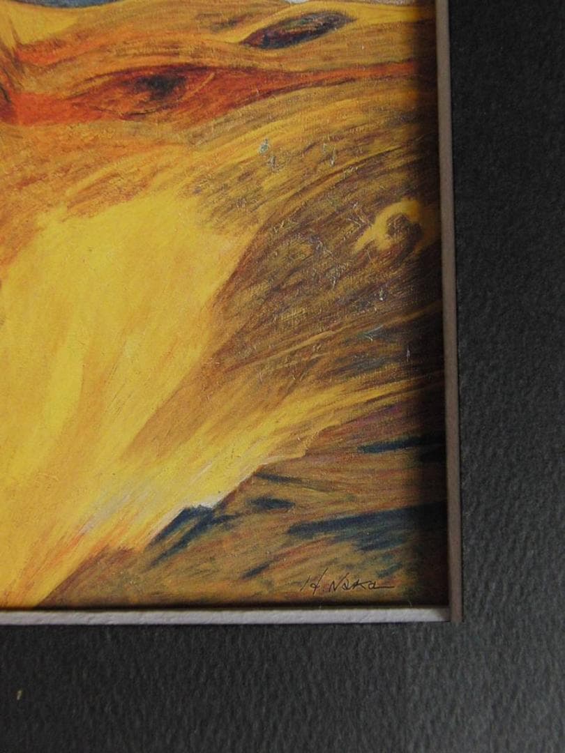 中村博、【地殻変動】、希少な額装用画集より、新品額装付、状態良好