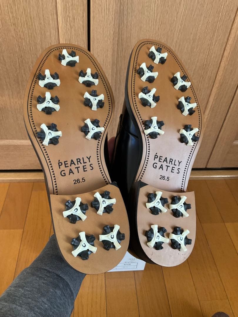 新品 未使用 パーリーゲイツ ゴルフシューズ 革靴 ブラック 26.5