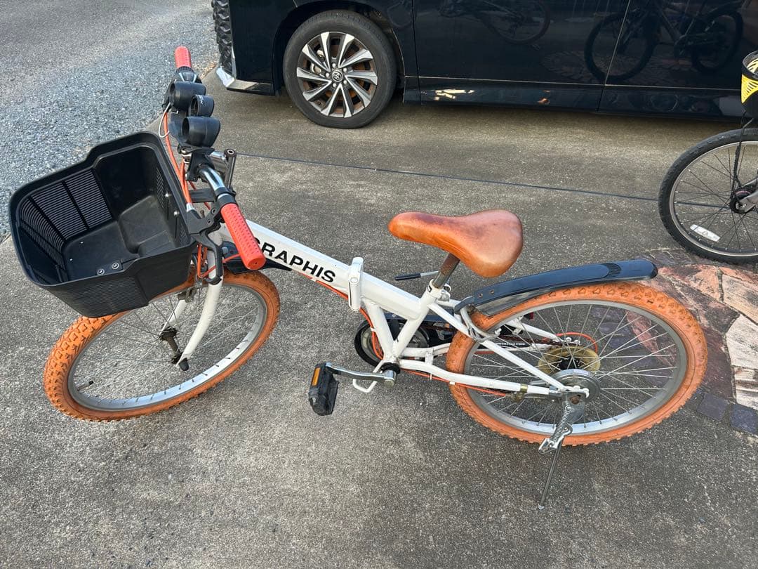GRAPHIS 折りたたみ自転車 オレンジタイヤ付き
