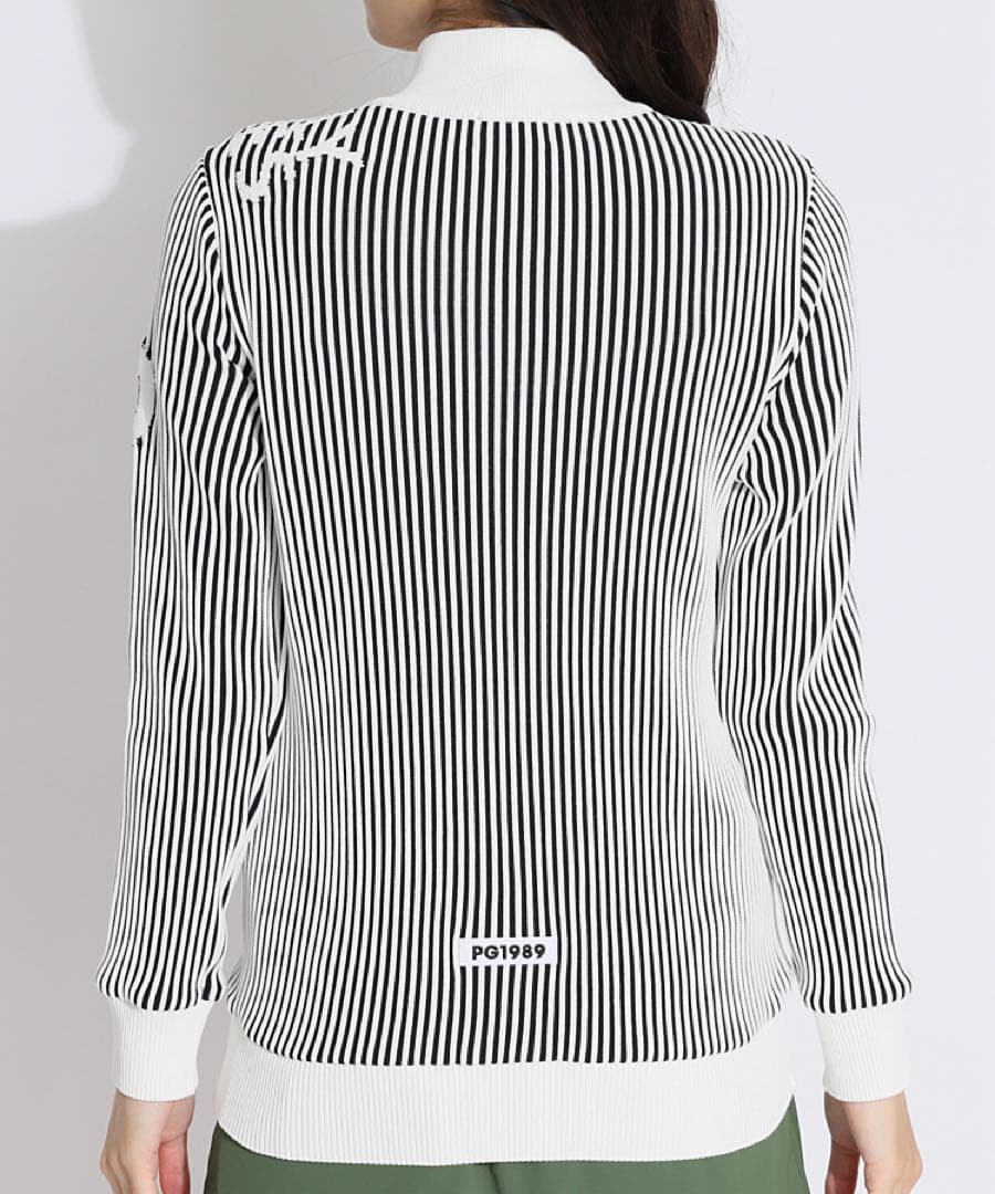 パーリーゲイツ ストライプ柄ニットブルゾン