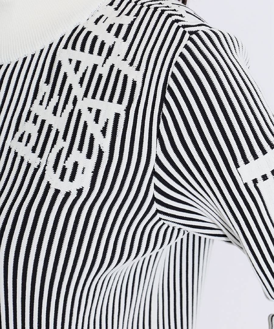 パーリーゲイツ ストライプ柄ニットブルゾン