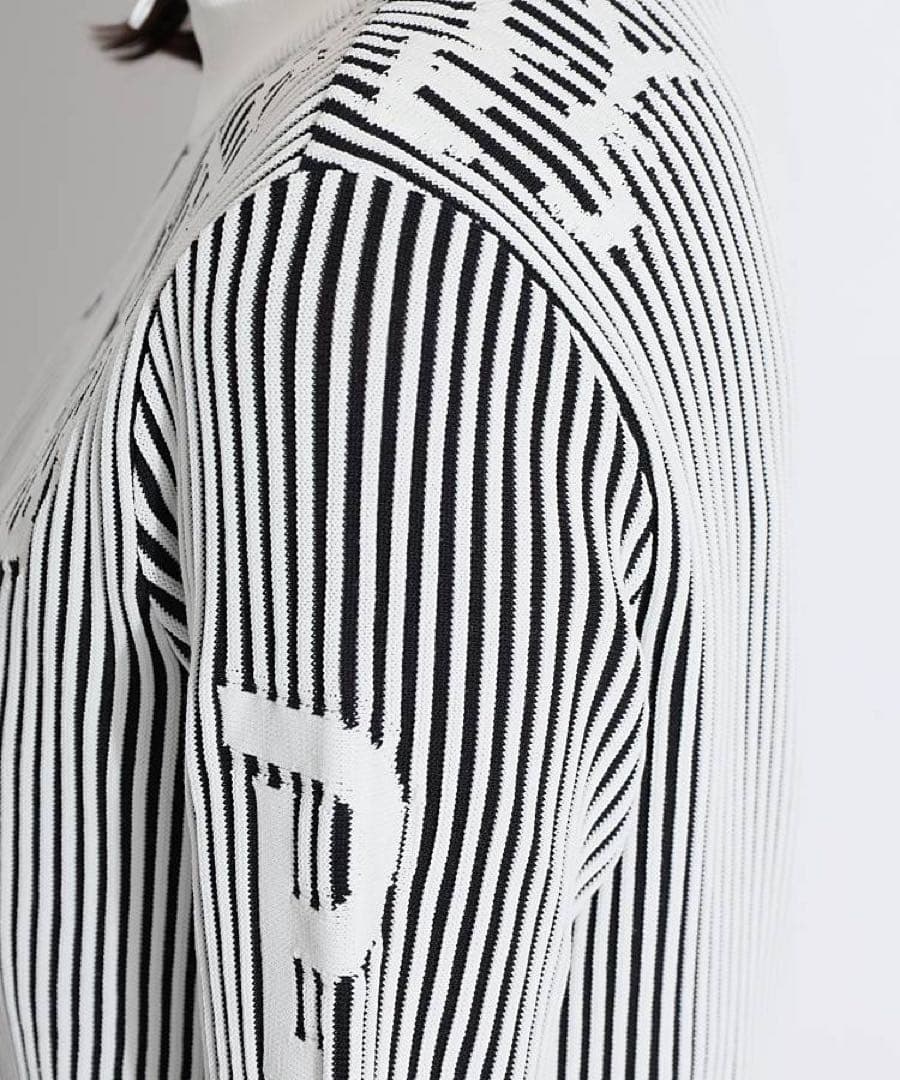 パーリーゲイツ ストライプ柄ニットブルゾン