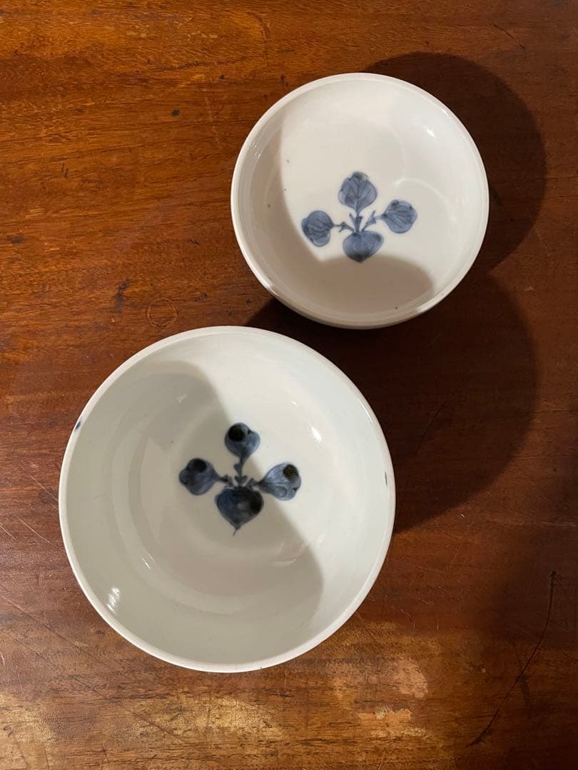 古伊万里　蕪染付蓋茶碗