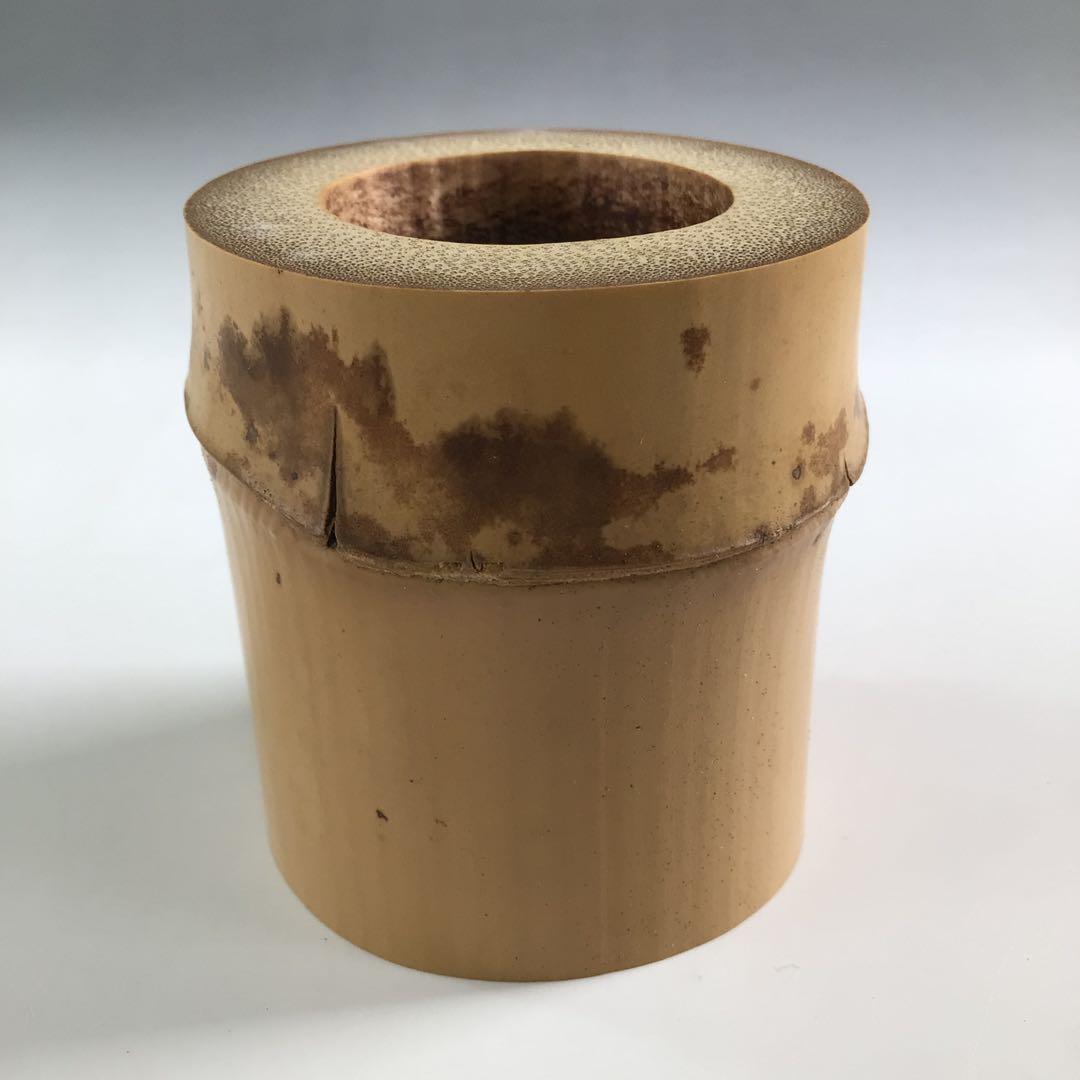 Ｒ１３１　蓋置　一双　『宗秦作』『大徳寺　松長剛山箱書』『竹蓋置』　共箱　茶道具