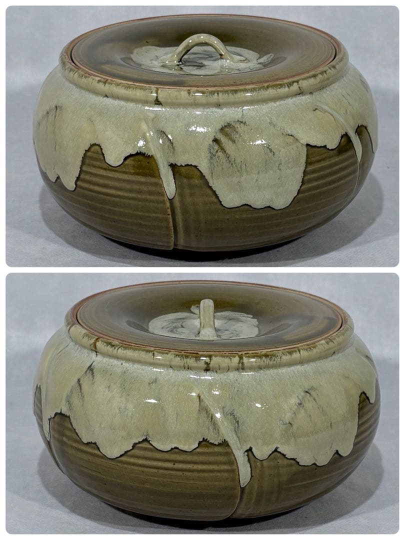 即中斎好　福森比路志造　萬古捻梅水指　替蓋付　美品　共箱　茶道具　送料込