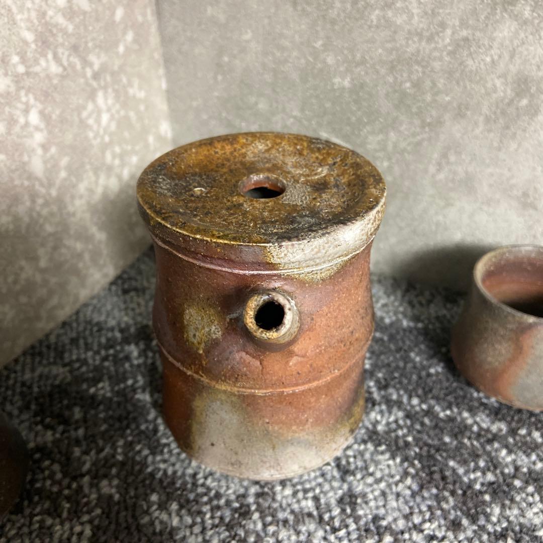 備前焼　斎藤隆　酒器セット　酒注ぎ　徳利　酒呑　ぐい呑