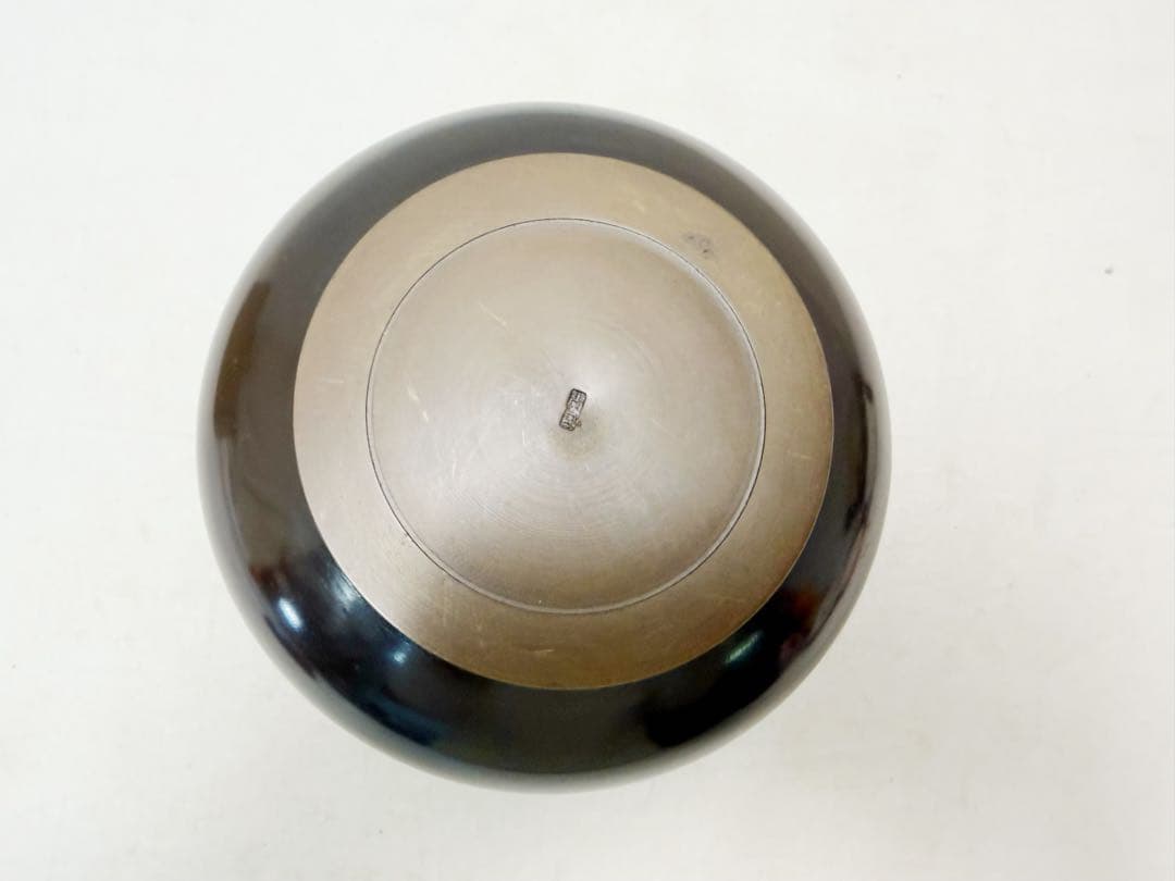 未使用 茶道具 竜泉造 唐銅 建水 茶こぼし 金属工芸 銅印 元箱