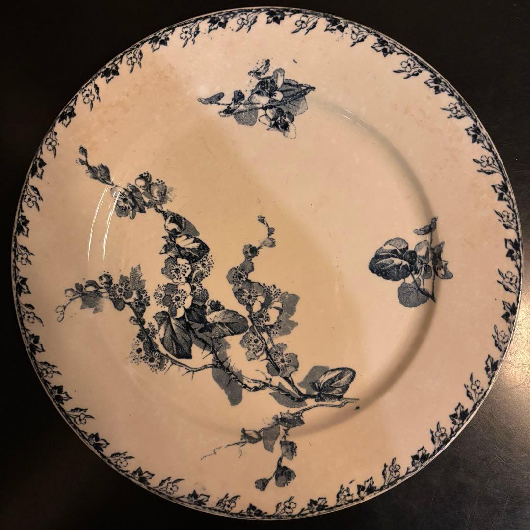 フランスアンティークプレート 3枚セット ラズベリー・小鳥・ボタニカル・小花柄