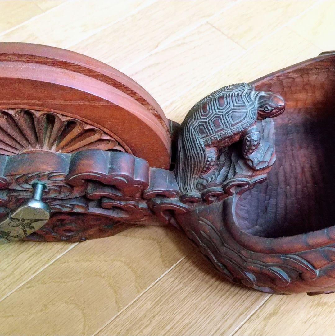 一文字正兼作　【墨壺】 鶴 亀　アンティーク