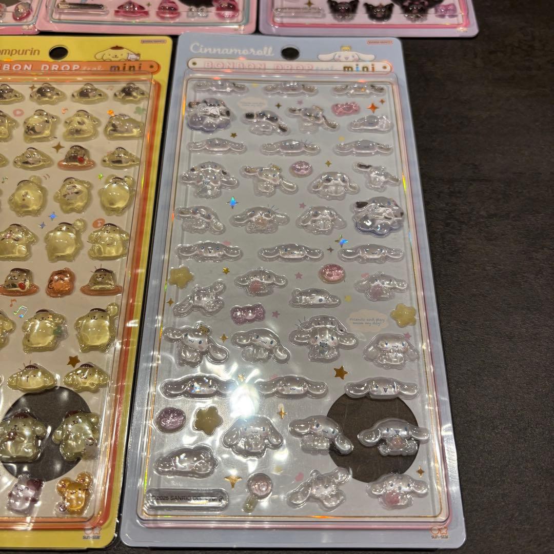 正規品　サンリオキャラクターズ ボンボンドロップシール mini 7枚セット