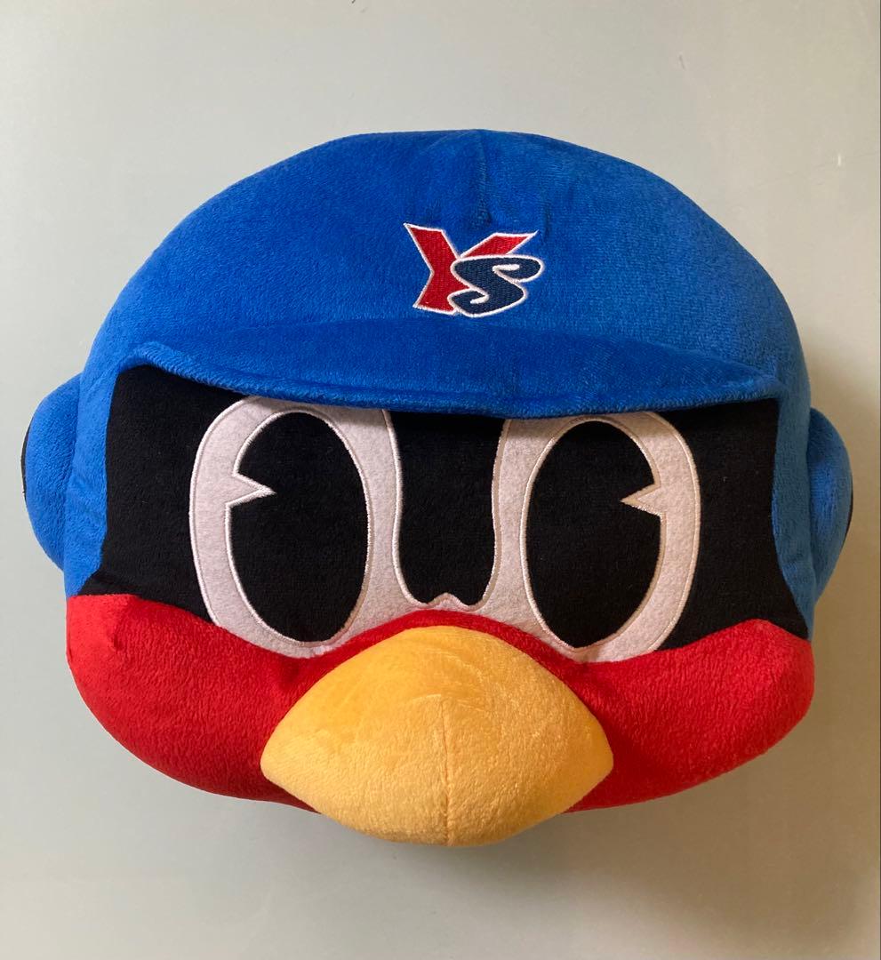 ロゴ　刺繍入り　クッション　つば九郎　顔型クッション 信じられないくらい可愛い