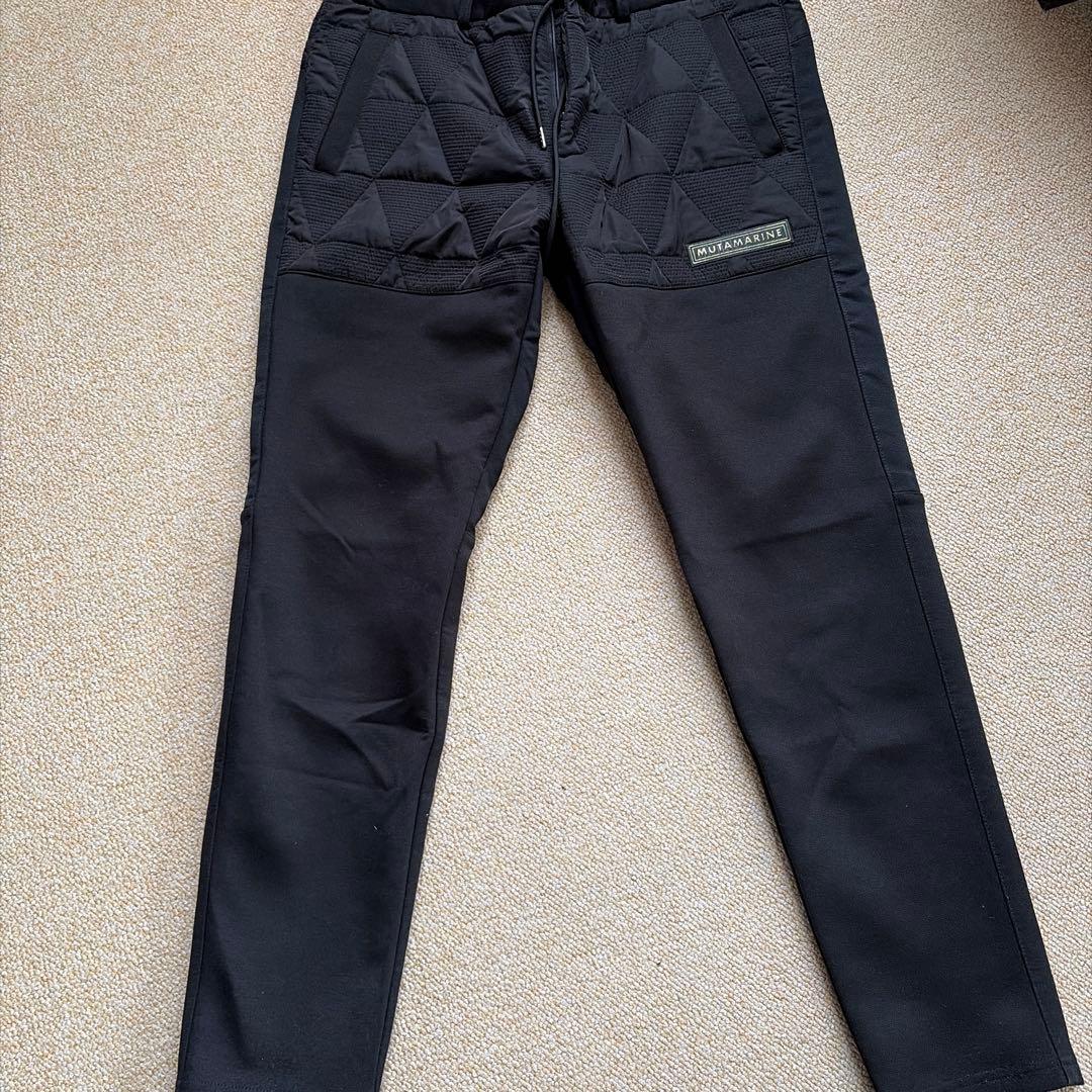MUTAMARINE ブラックパンツ キルティングポケット