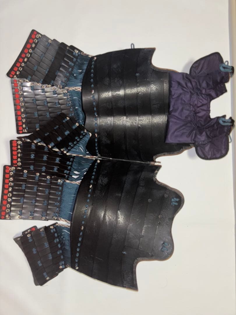美品！丸武工房製　等身大甲冑　紺糸威伊予札二枚胴具足