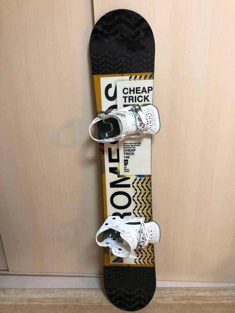 ロームSDS チープトリックスノーボード149cmサロモンビンディング3点セット