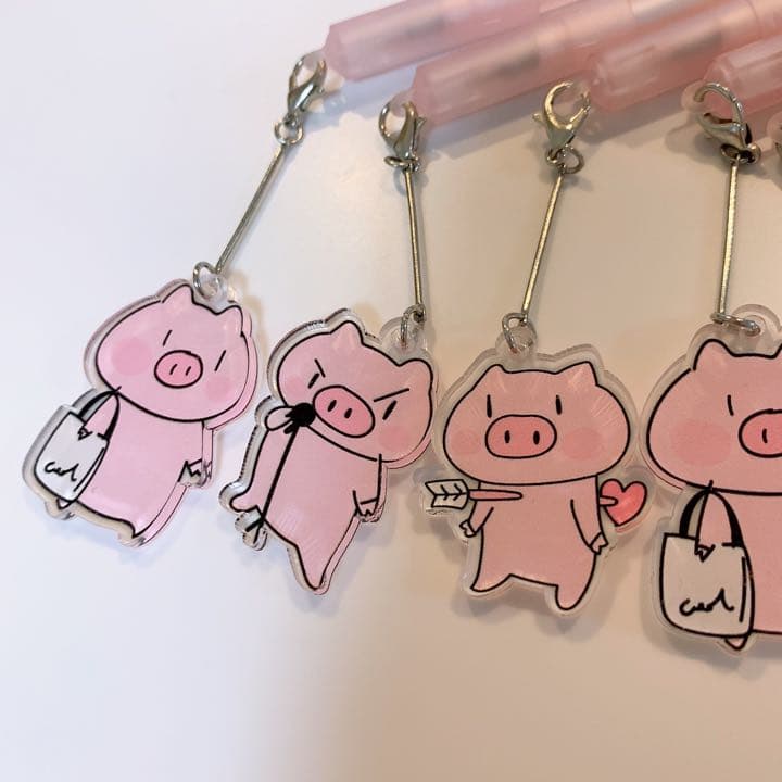 【ラスト】まとめ売り　ふださん　アクリルチャーム付き　ゲルペン　ボールペン