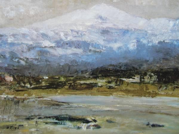 鬼頭鍋三郎、柴山潟の白山、豪華・希少・大判画集画、新品高級額・額装付