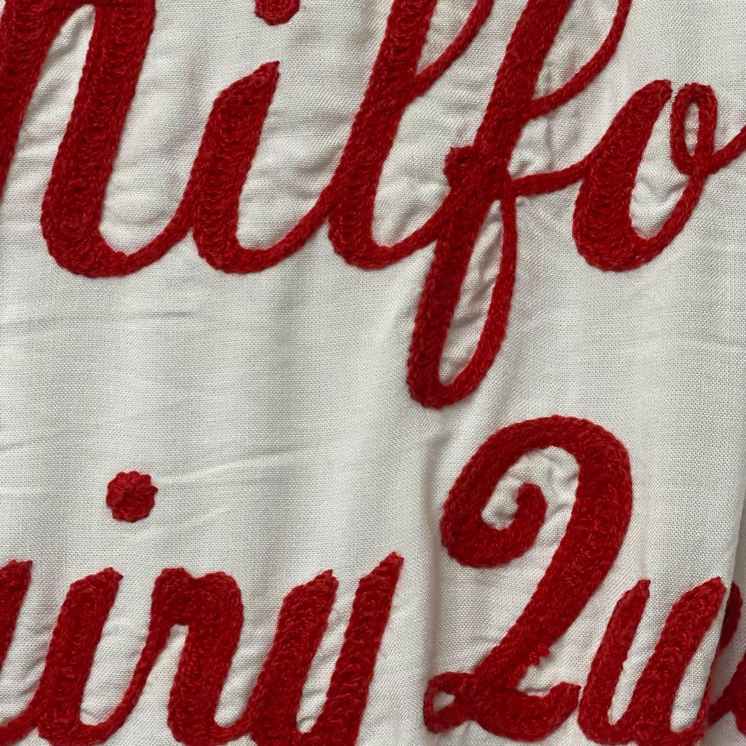 60s Hilton ボウリングシャツ ホワイトレッド　bowlingshirt