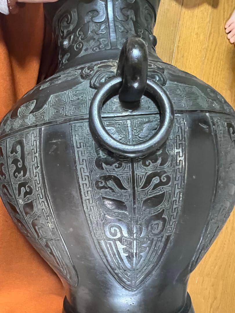 中国銅瓶、骨董、本物 花瓶　壷