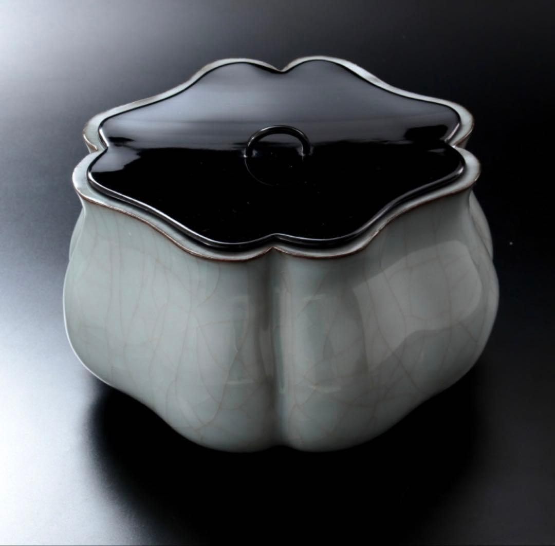 川瀬忍 青磁水指 茶道具 本物保証