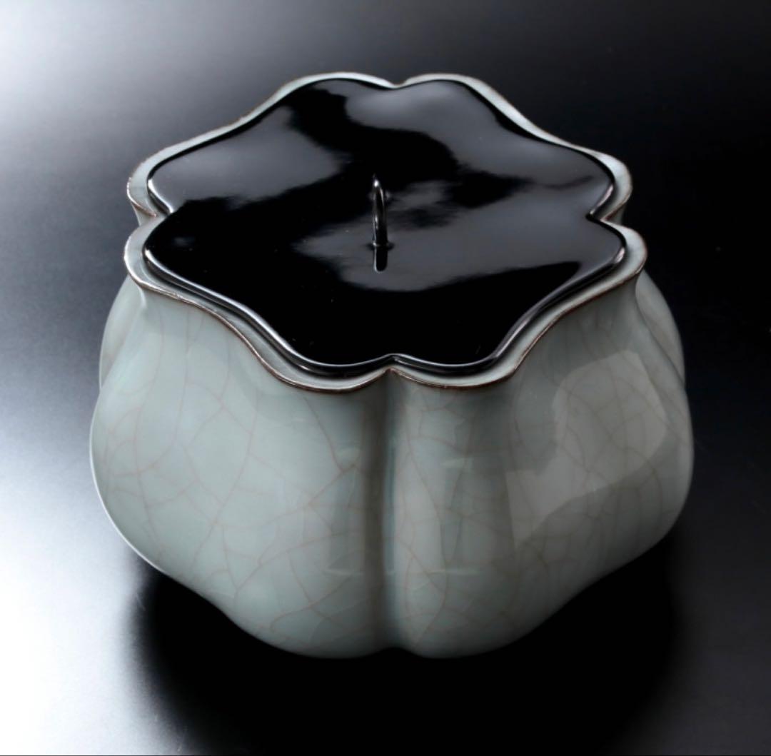 川瀬忍 青磁水指 茶道具 本物保証