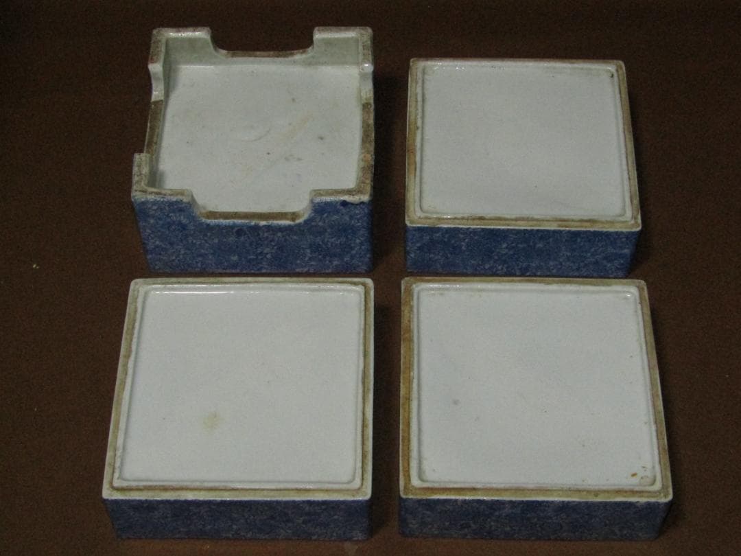 珍品！【印判　菊尽くし文様　四段角重】伊万里