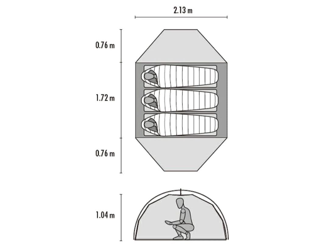 『中古美品』3人用　MSR エリクサー3 テント  グリーン