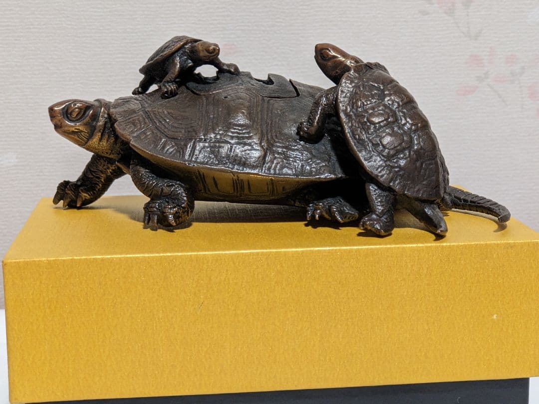 ♦亀形香炉 蝋型細密鋳金 未使用品 高岡銅器 瑞峰 置物 飾り 工芸品 骨董品