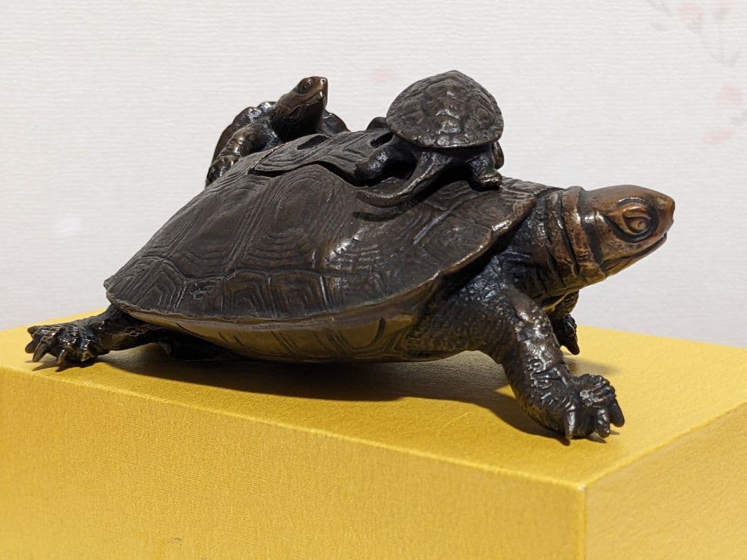♦亀形香炉 蝋型細密鋳金 未使用品 高岡銅器 瑞峰 置物 飾り 工芸品 骨董品