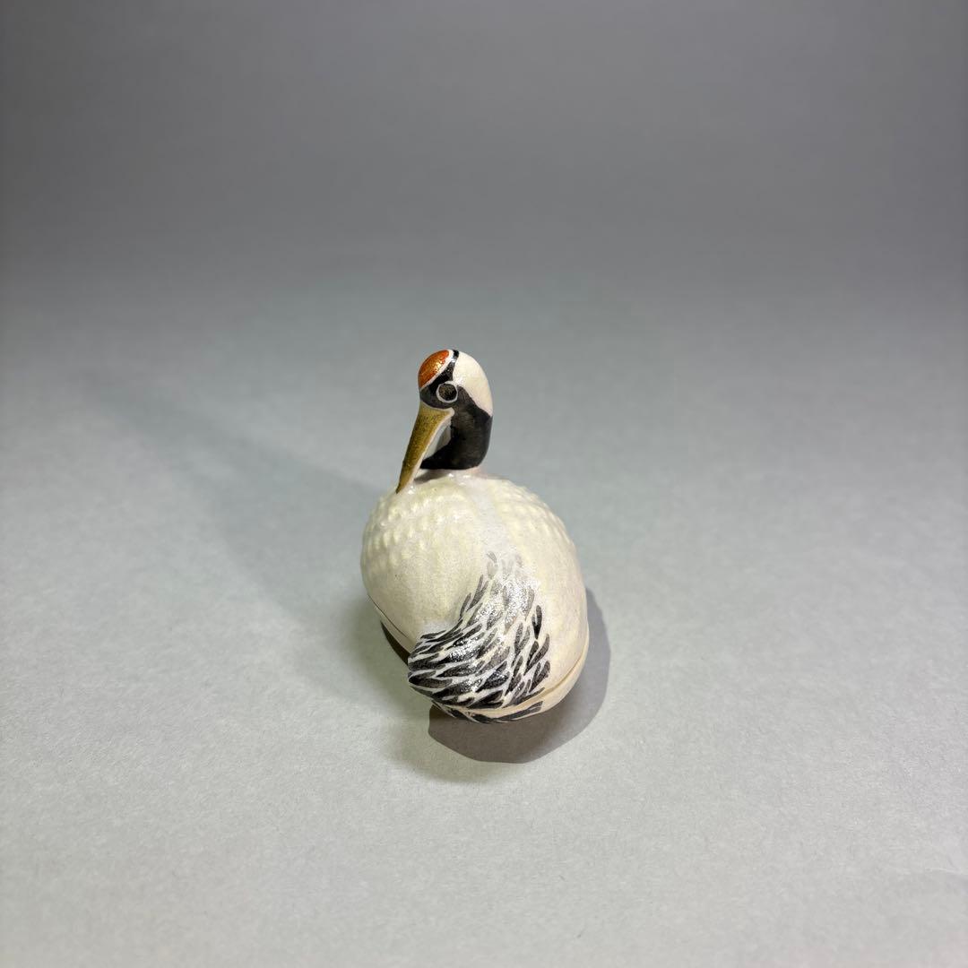 (未使用)今岡三四郎　鶴香合(桐箱入)