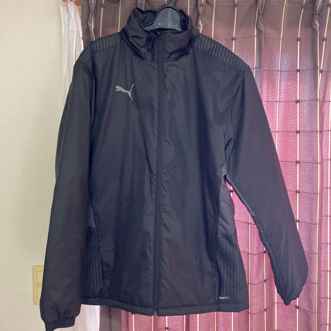 PUMA ブラック ウィンドブレーカー L 中綿ウォーマー　サッカー　上下セット