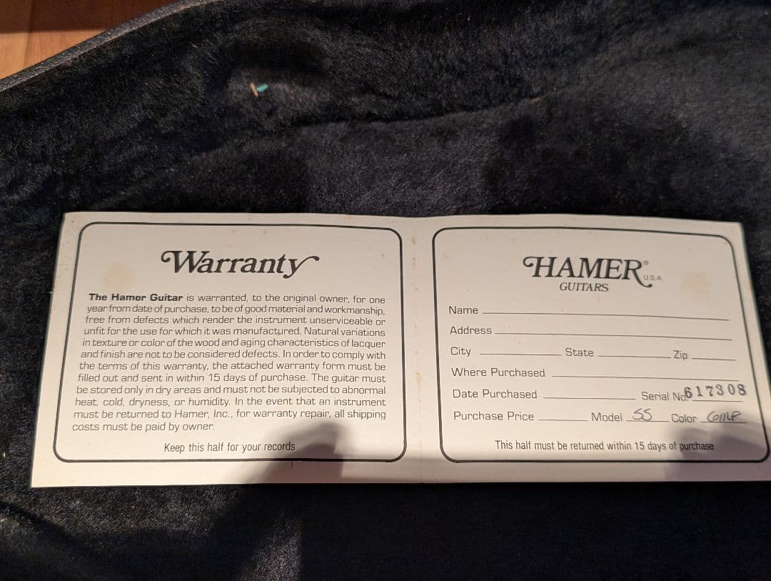 エレキギター ヘイマー HAMER USA製 ゴールド