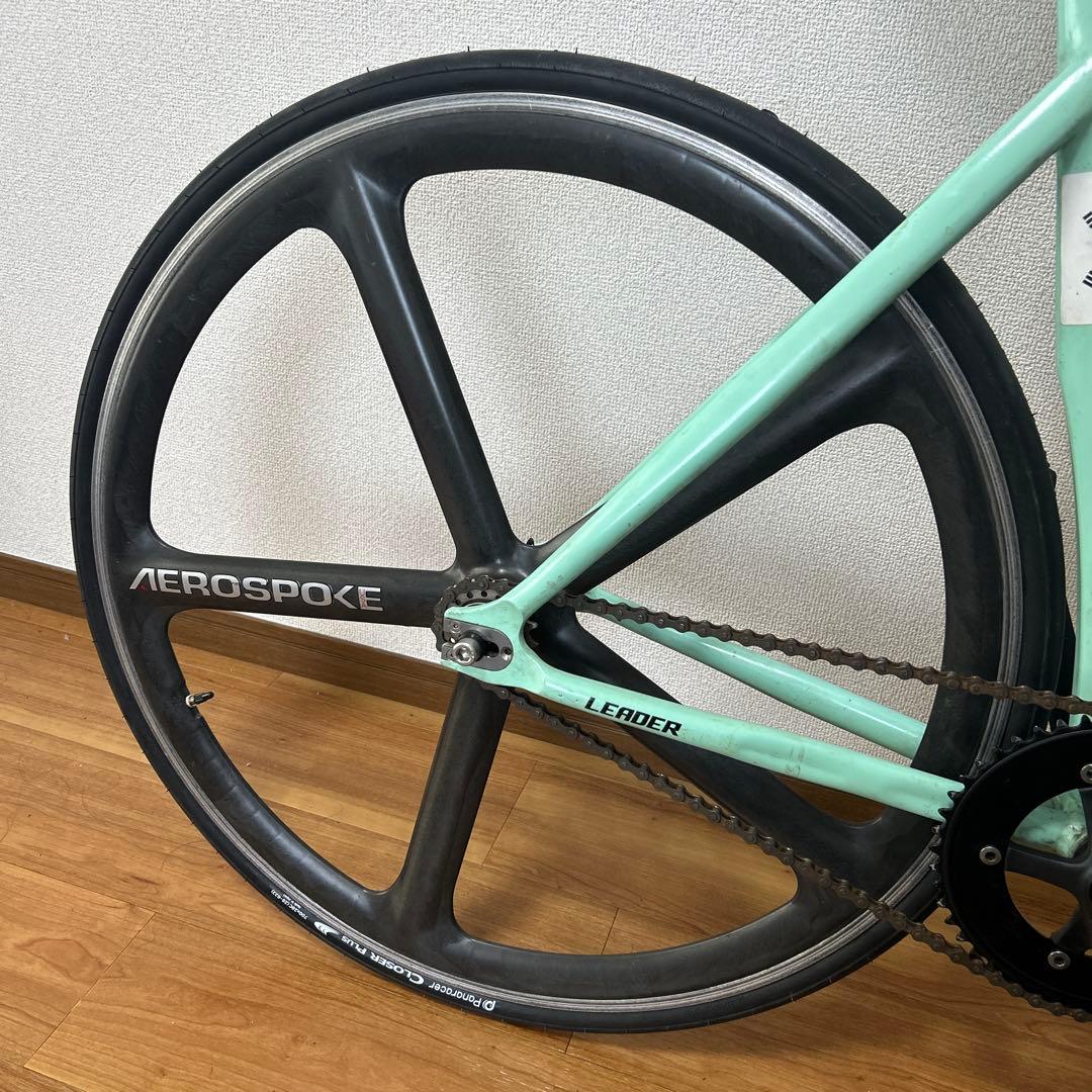 LEADER 725 完成車ピストバイク ミントグリーン エアロスポーク