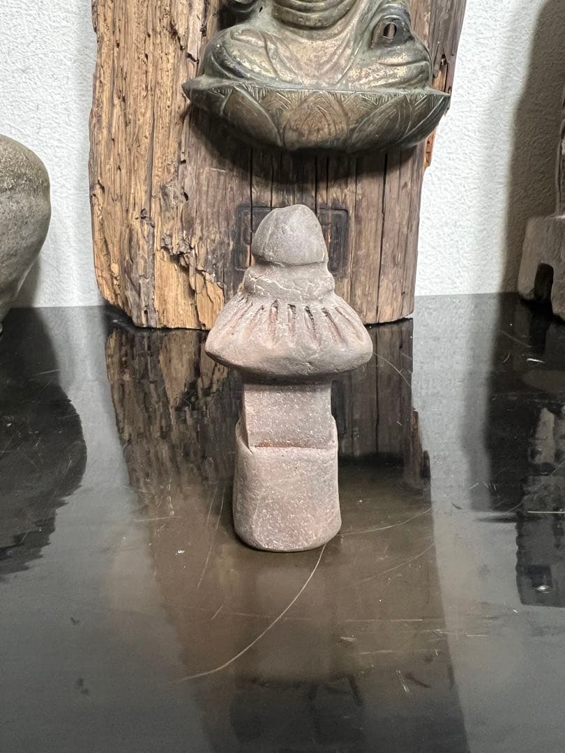 室町時代 中世 泥塔 宝塔型 仏像 仏教美術 発掘 出土 骨董 古美術