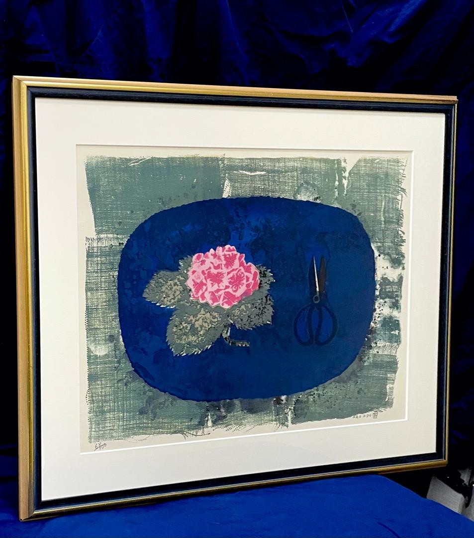 中村直人『紫陽花』リトグラフ 100部限定 作家直筆サイン入り 状態綺麗です