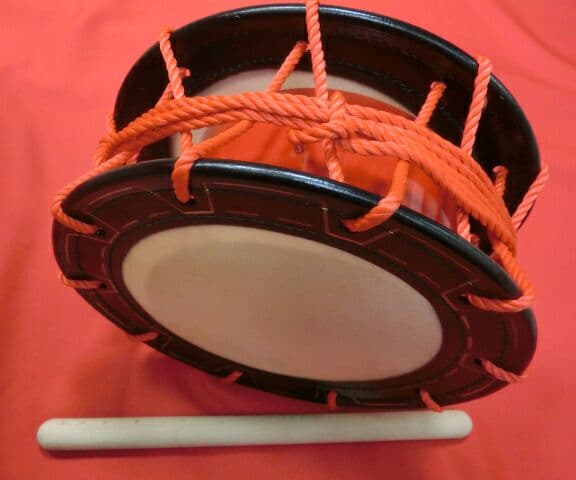 エイサー締め太鼓(大)　直径３０cm　取手棒、バチ付　新品未使用品