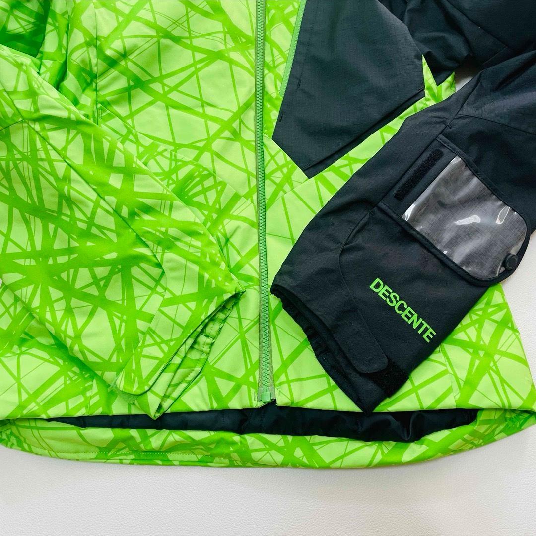 6649【美品】デサント　中綿スキージャケット　メンズ　グリーン　バイカラー