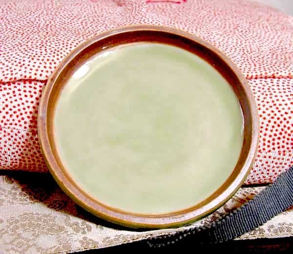 粟田焼　錦光山 宗兵衛 作　青瓷　香合　共箱　無傷　保証。