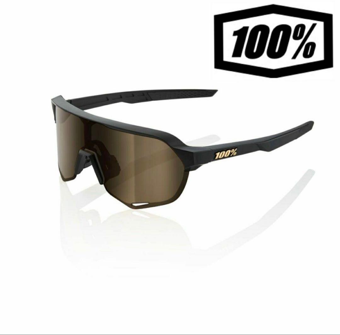 100% S2 マットブラック / ゴールドミラー ワンハンドレッド サングラス