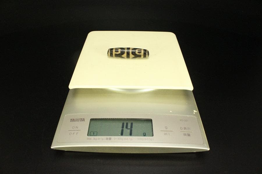 中国美術 天珠石 西蔵 チベット 長5.3cm 旧家蔵 KN61