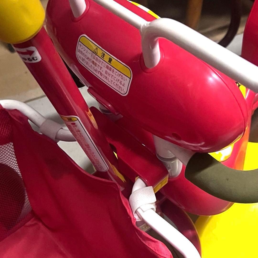 それいけ！アンパンマン デラックス三輪車 赤い色 日よけ付き