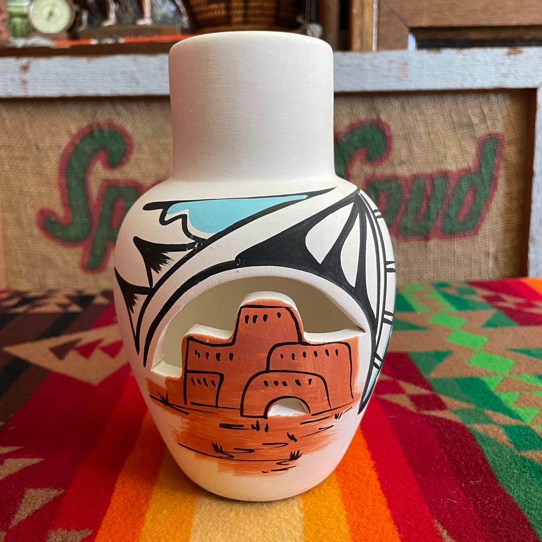 希少品！ネイティブアメリカンnavajo ナバホ族の壷　USAプエブロ雑貨チマヨ