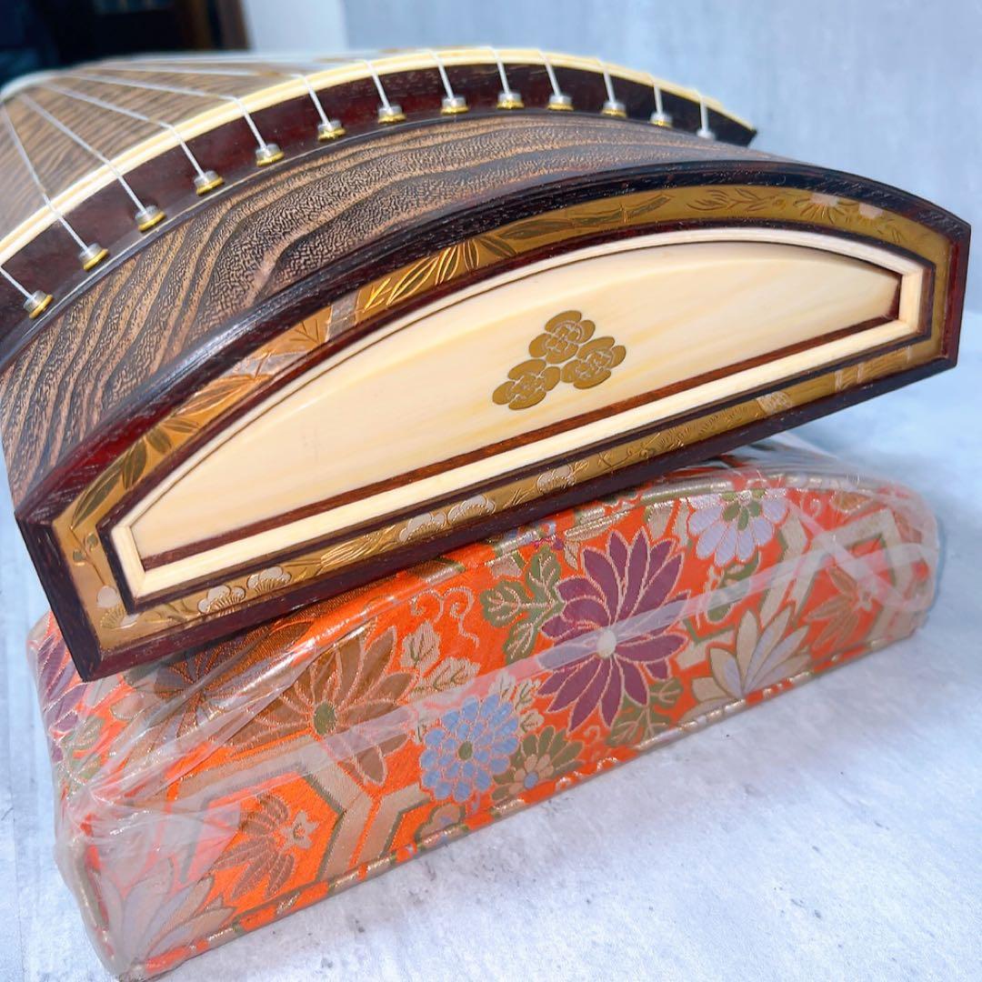 超希少! お琴　箏　麻型彫り　ダイヤモンド彫り　13弦　くり甲　高級素材　上角
