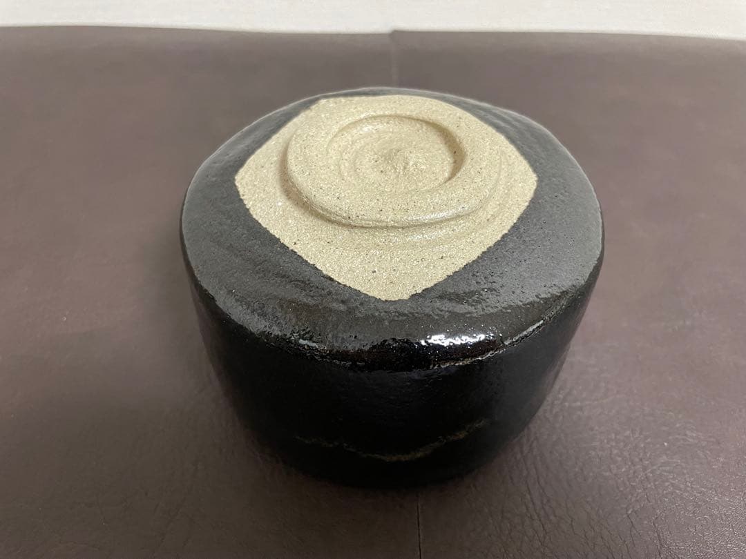 十代大樋長左衛門　黒茶盌　共箱　共布　栞　茶碗　大樋焼　楽茶碗　茶道具