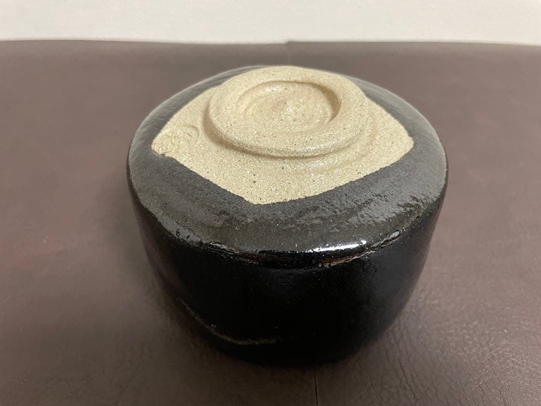 十代大樋長左衛門　黒茶盌　共箱　共布　栞　茶碗　大樋焼　楽茶碗　茶道具