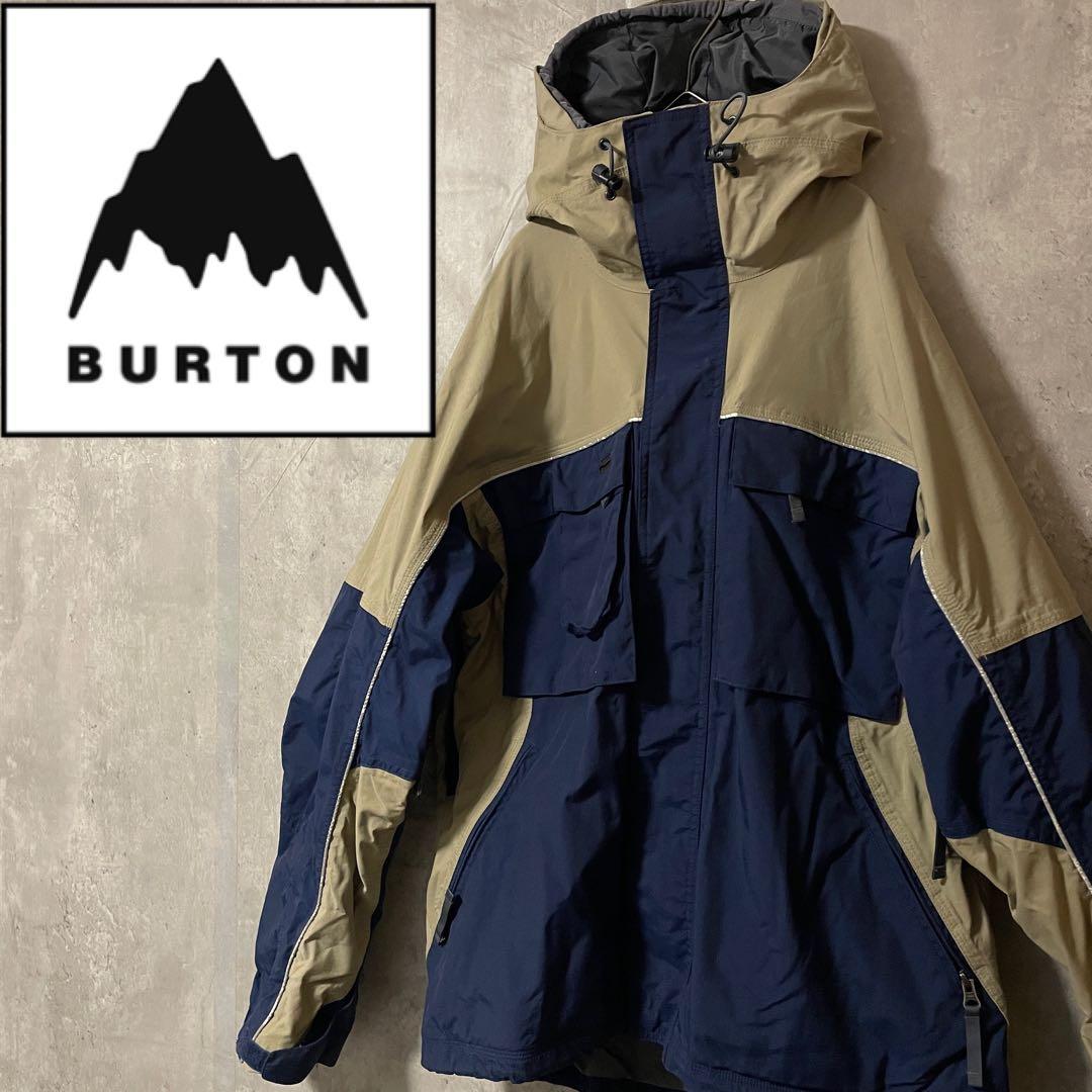 Burtonバートンスキーウェアスノーボードジャケットパーカー紺ネイビーベージュ