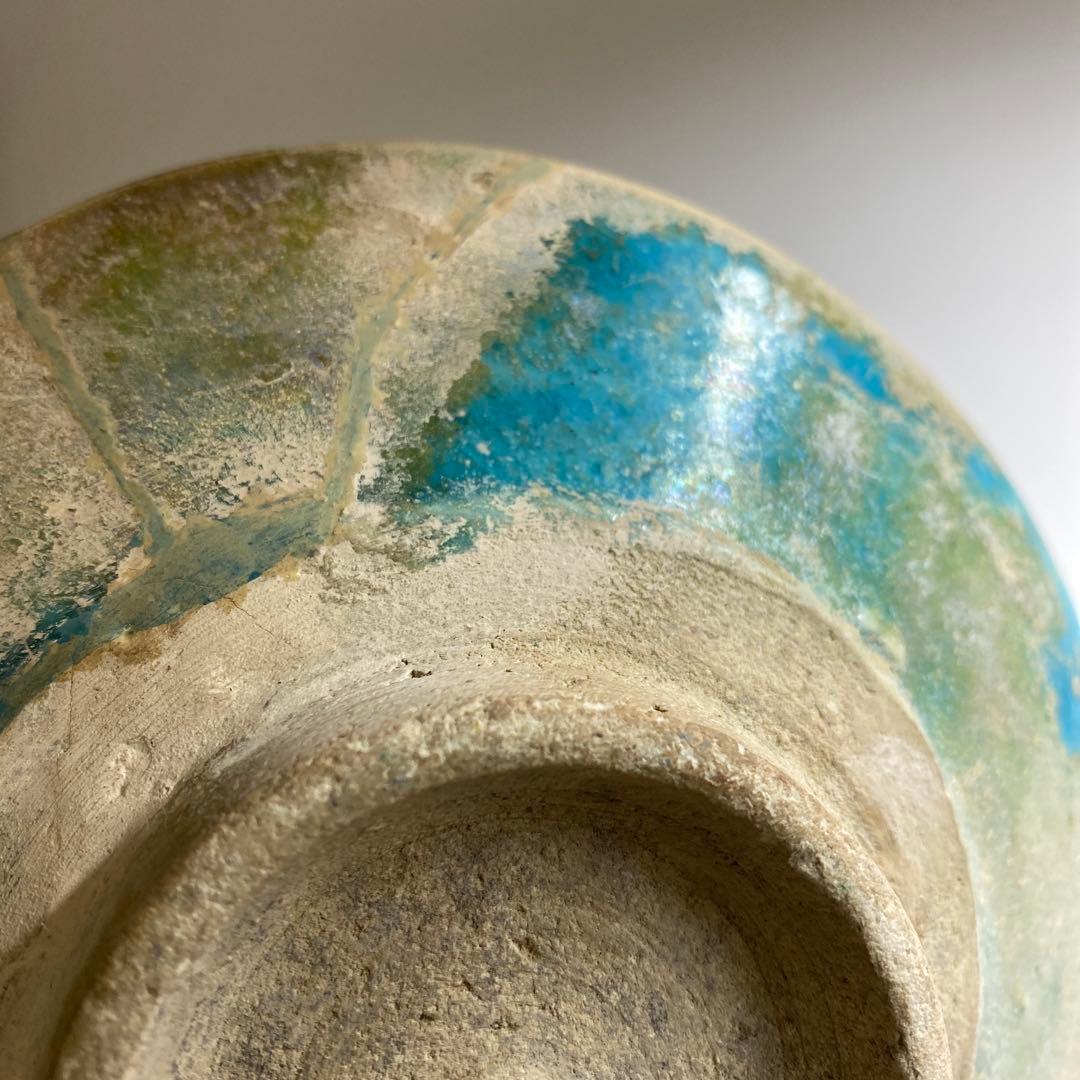 専用　古代　紀元前ペルシャ銀化茶碗　木箱付　直径約15㎝ 東Y7-0402☆2F