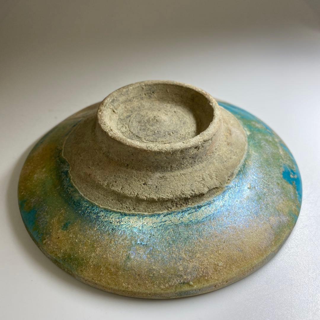 専用　古代　紀元前ペルシャ銀化茶碗　木箱付　直径約15㎝ 東Y7-0402☆2F