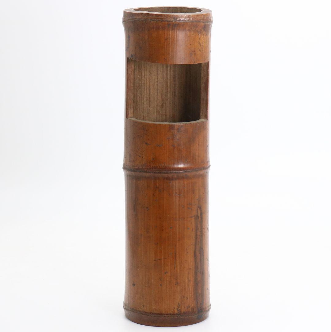 楽只軒 松尾宗五 竹花入　C752　DD