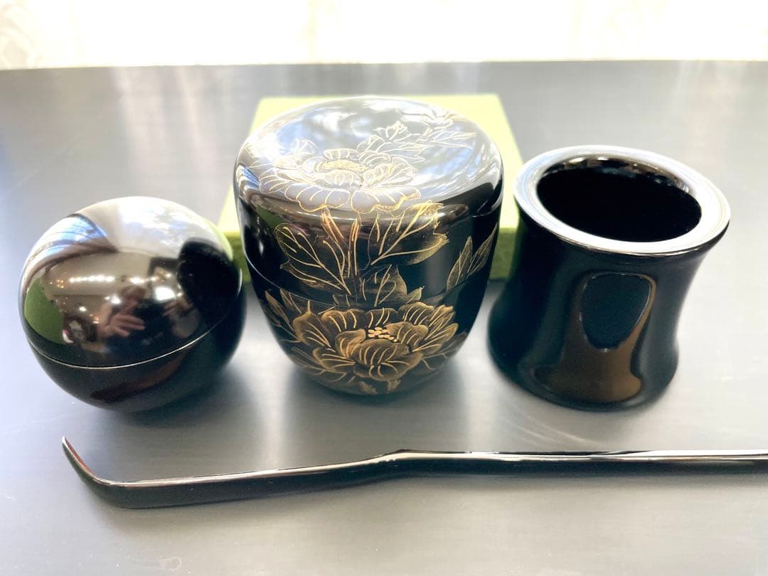 新品・希少　琉球漆器　高級　棗・茶杓・香合・太鼓・オマケ付き　プレミア価格